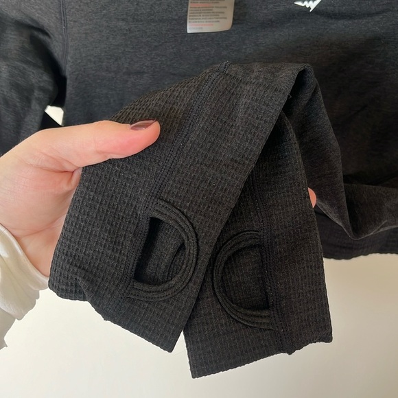 Gymshark Flex Crop Top Long Sleeve Active Size Medium Black / Gray - Picture 5 of 7